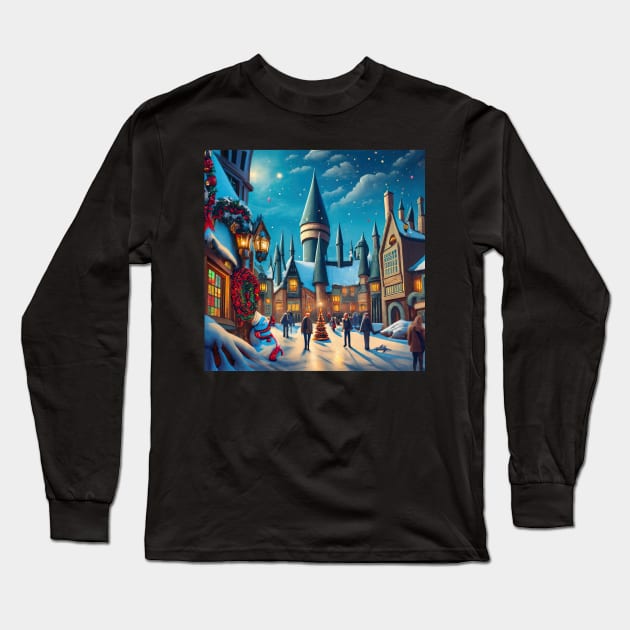 Christmas Town Long Sleeve T-Shirt by EmilyCharlotty